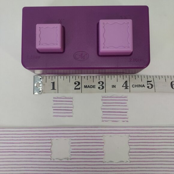 Creative Memories Square Punch 2 Size Fancy Border Scrapbooking Craft Tool Paper - Picture 5 of 5